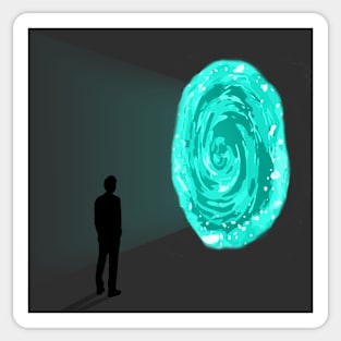 The Man And The Portal Sticker